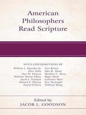 cover image of American Philosophers Read Scripture